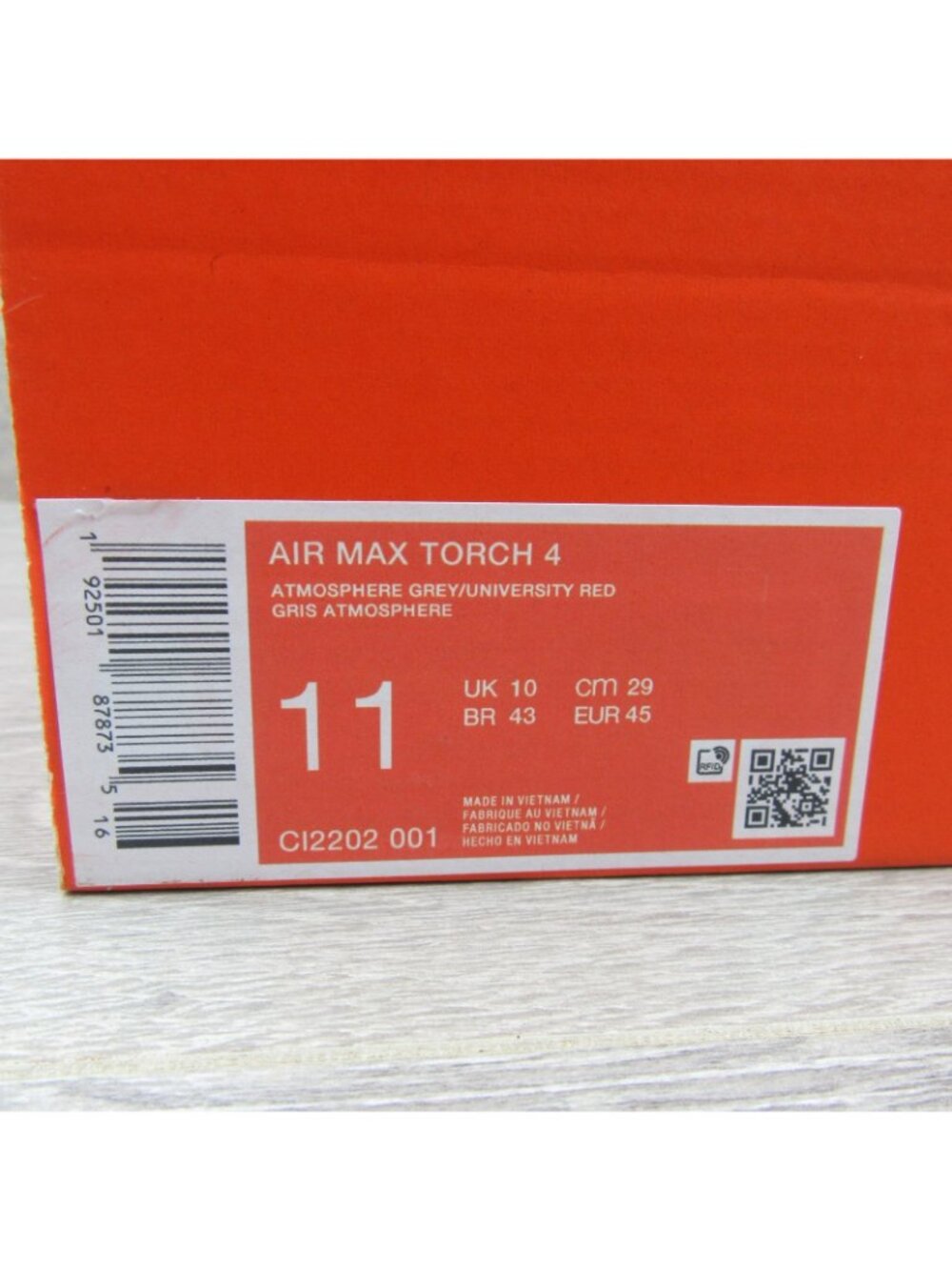 Nike Air Max Torch 4 Men's Size 11 Athletic Shoes Grey Red Black NEW - Picture 13 of 13